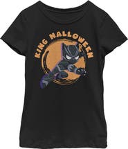 Marvel Girl's Marvel Animated Black Panther King Halloween Graphic T-Shirt