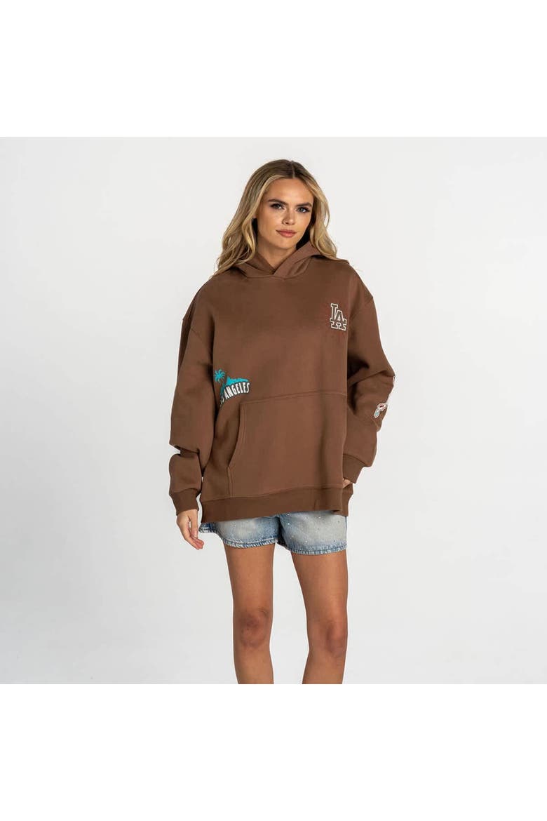 Women's The Wild Collective  Brown Los Angeles Dodgers Oversized Hoodie, Main, color, Brown