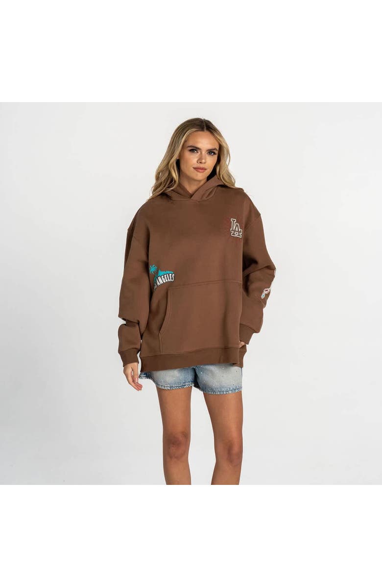 THE WILD COLLECTIVE Women's The Wild Collective  Brown Los Angeles Dodgers Oversized Hoodie, Main, color, Brown
