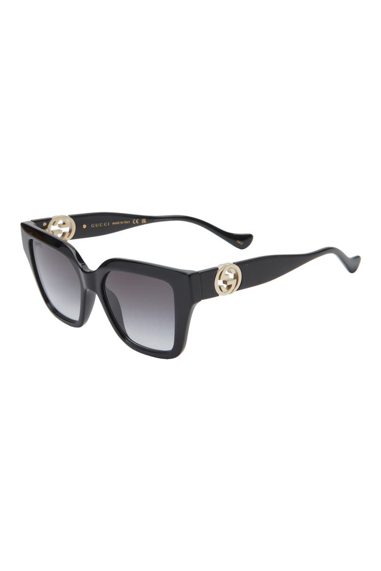 54mm Square Sunglasses, Alternate, color, BLACK GREY