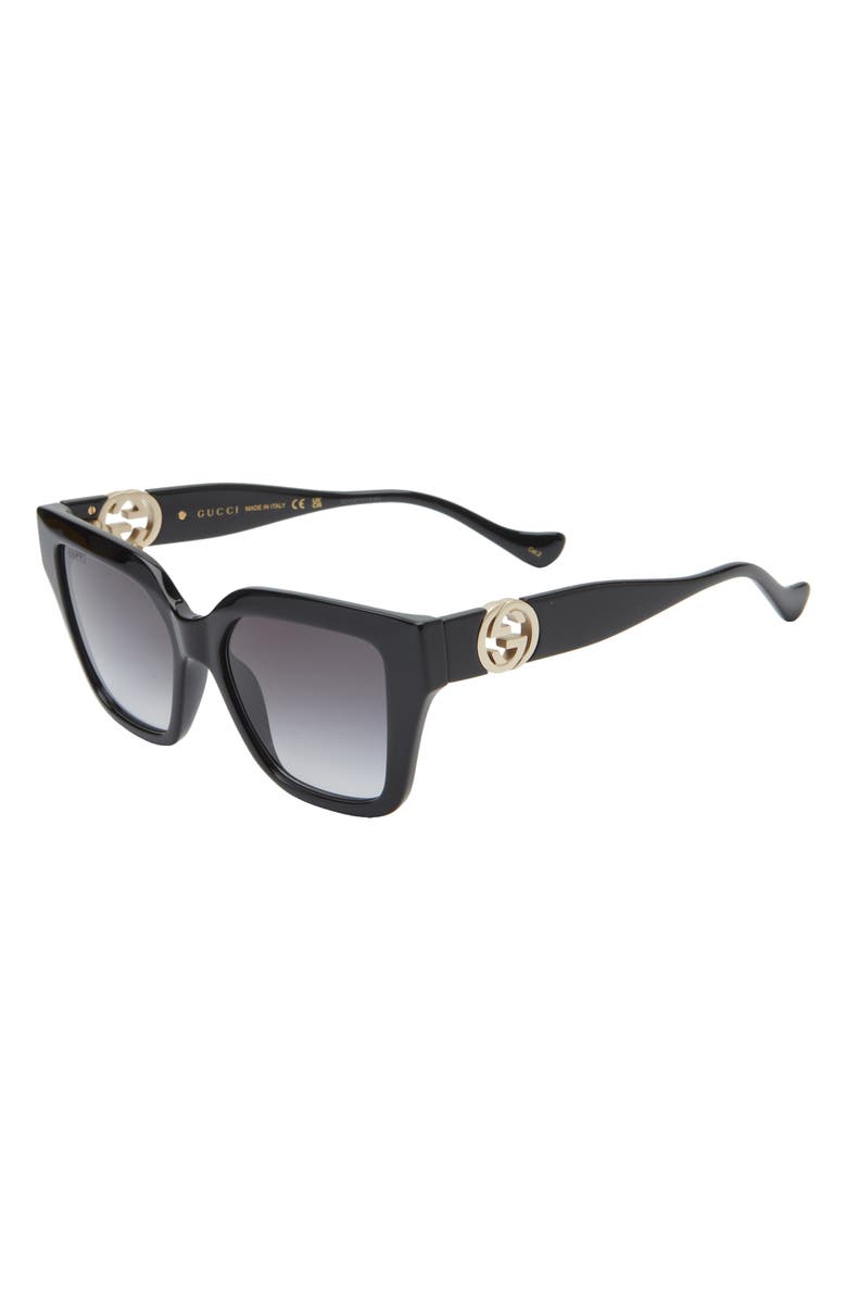Gucci 54mm Square Sunglasses, Alternate, color, Black Grey