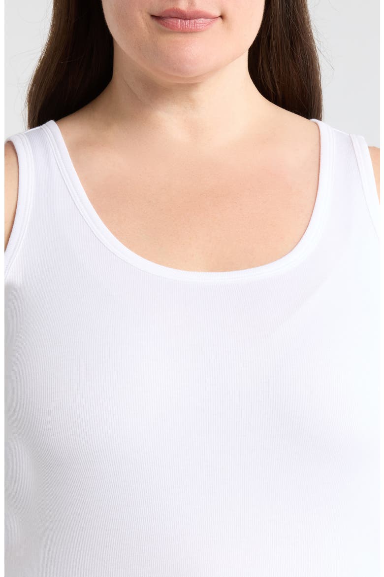 Scoop Neck Organic Cotton Tank, Alternate, color, WHITE