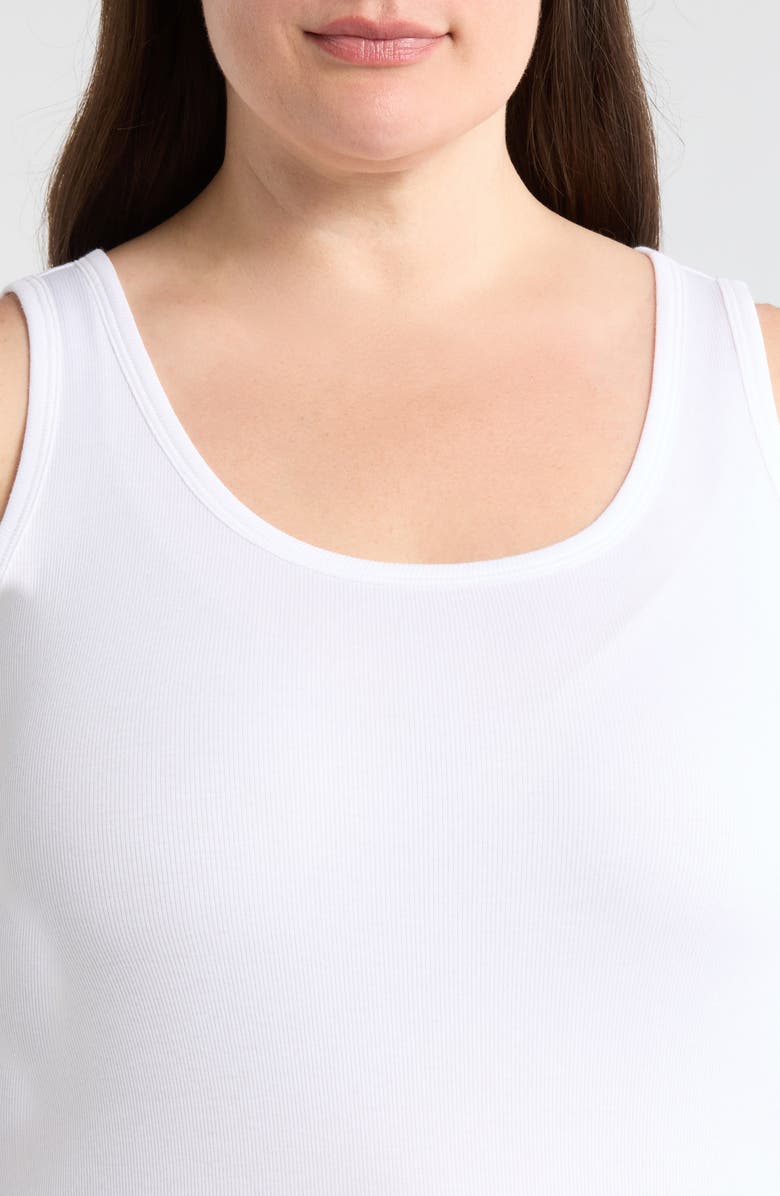 Eileen Fisher Scoop Neck Organic Cotton Tank, Alternate, color, White
