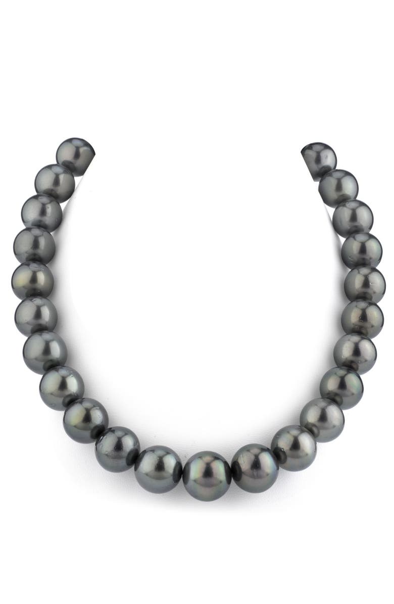 The Pearl Source 14K Gold Tahitian South Sea Teardrop Pearl Dangling Tincup Earrings, Main, color, White Gold Clasp