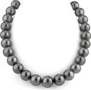 The Pearl Source 14K Gold Tahitian South Sea Teardrop Pearl Dangling Tincup Earrings