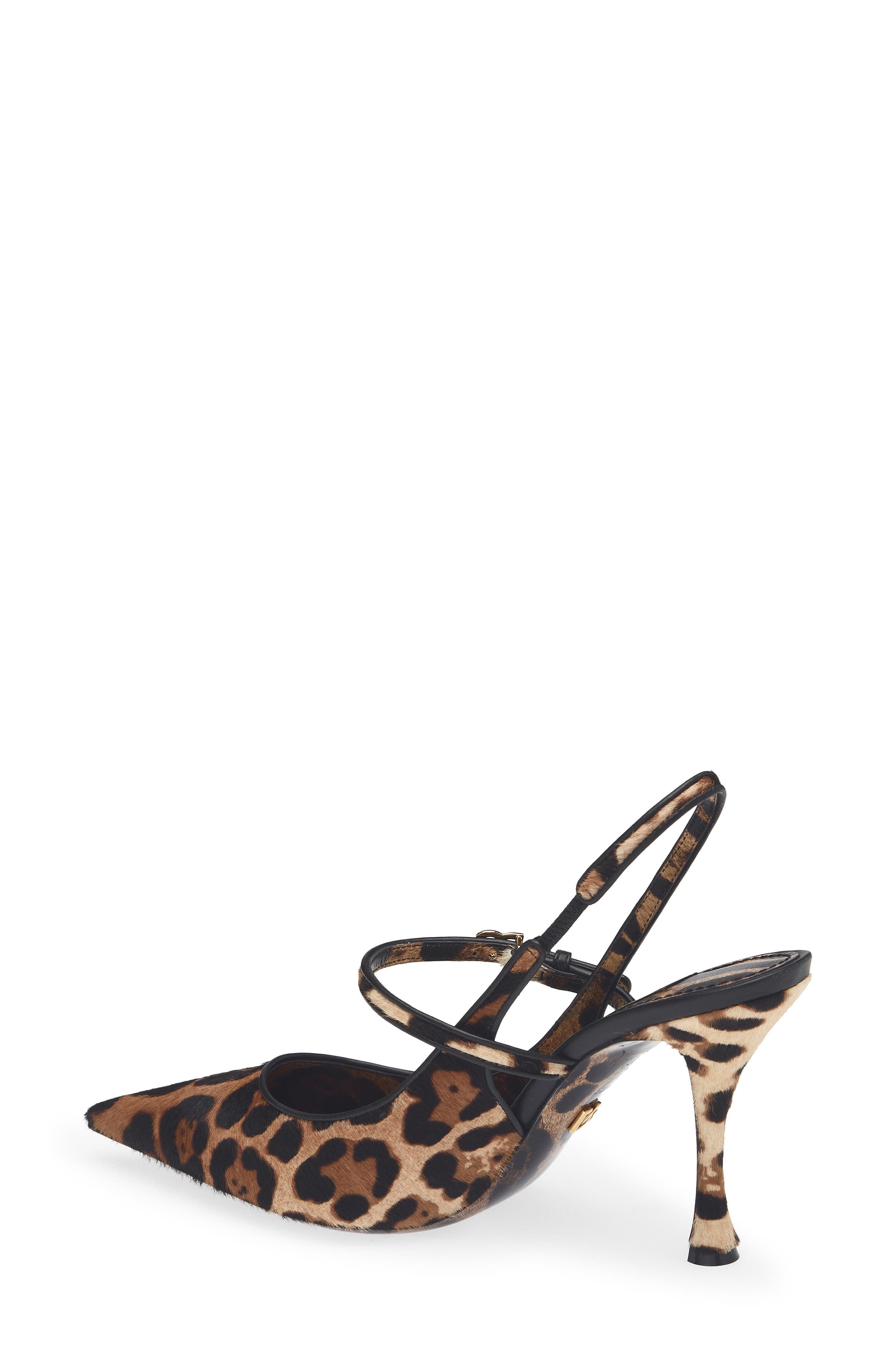 Leopard Pointed Toe Genuine Calf Hair Slingback Pump, Alternate, color, HK5JF LEO NEW