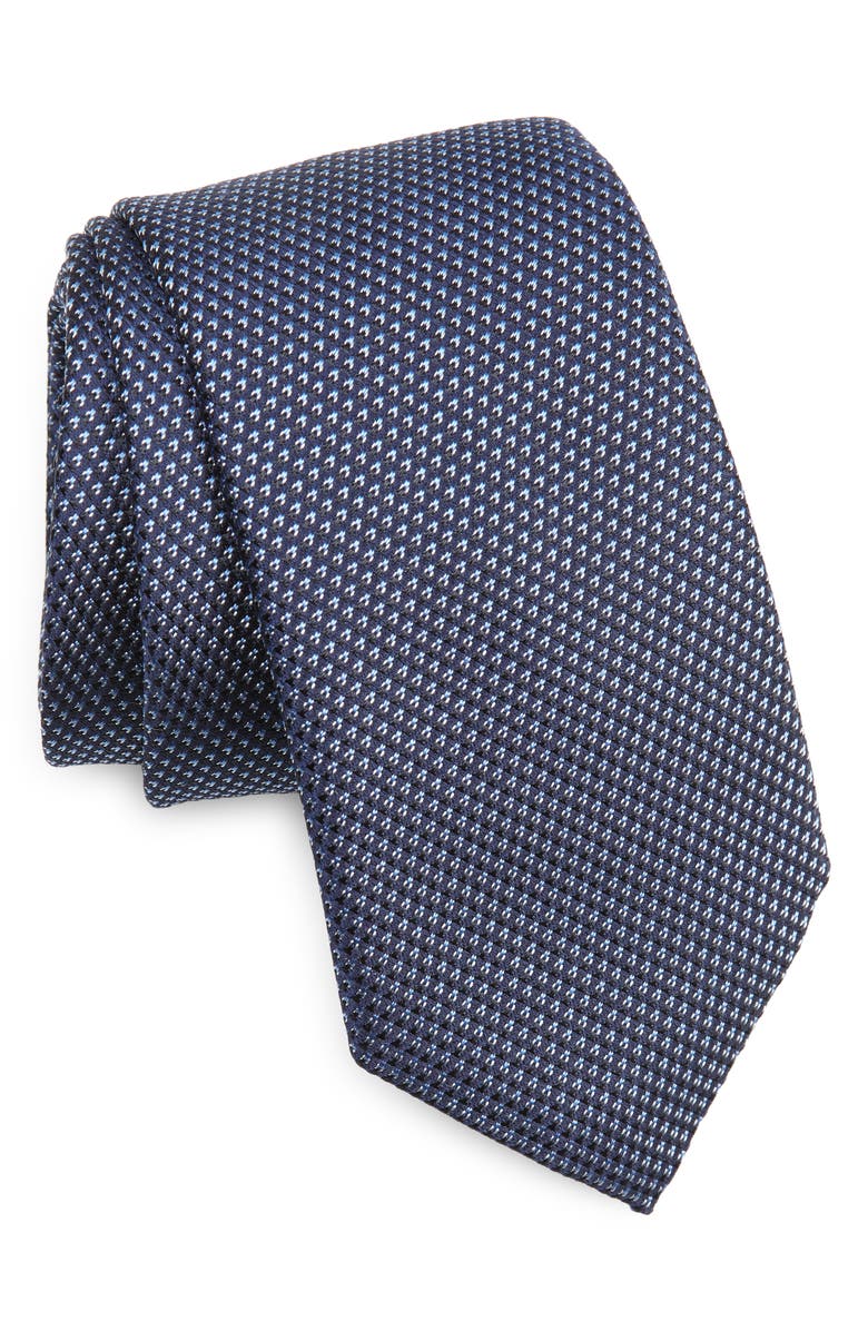 BOSS Micropattern Silk Tie, Main, color, 