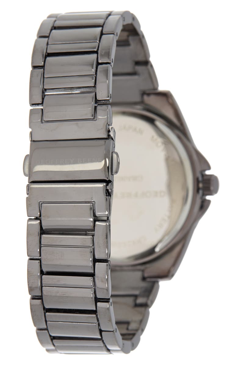 GEOFFREY BEENE Diamond Bracelet Strap Chronograph Watch, 42mm, Alternate, color, Gun Metallic