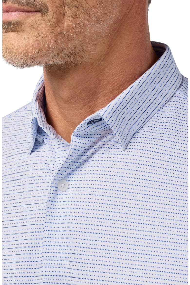 Halyard Trim Fit Dot Stripe Performance Polo, Alternate, color, WHITE DOT STRIPE