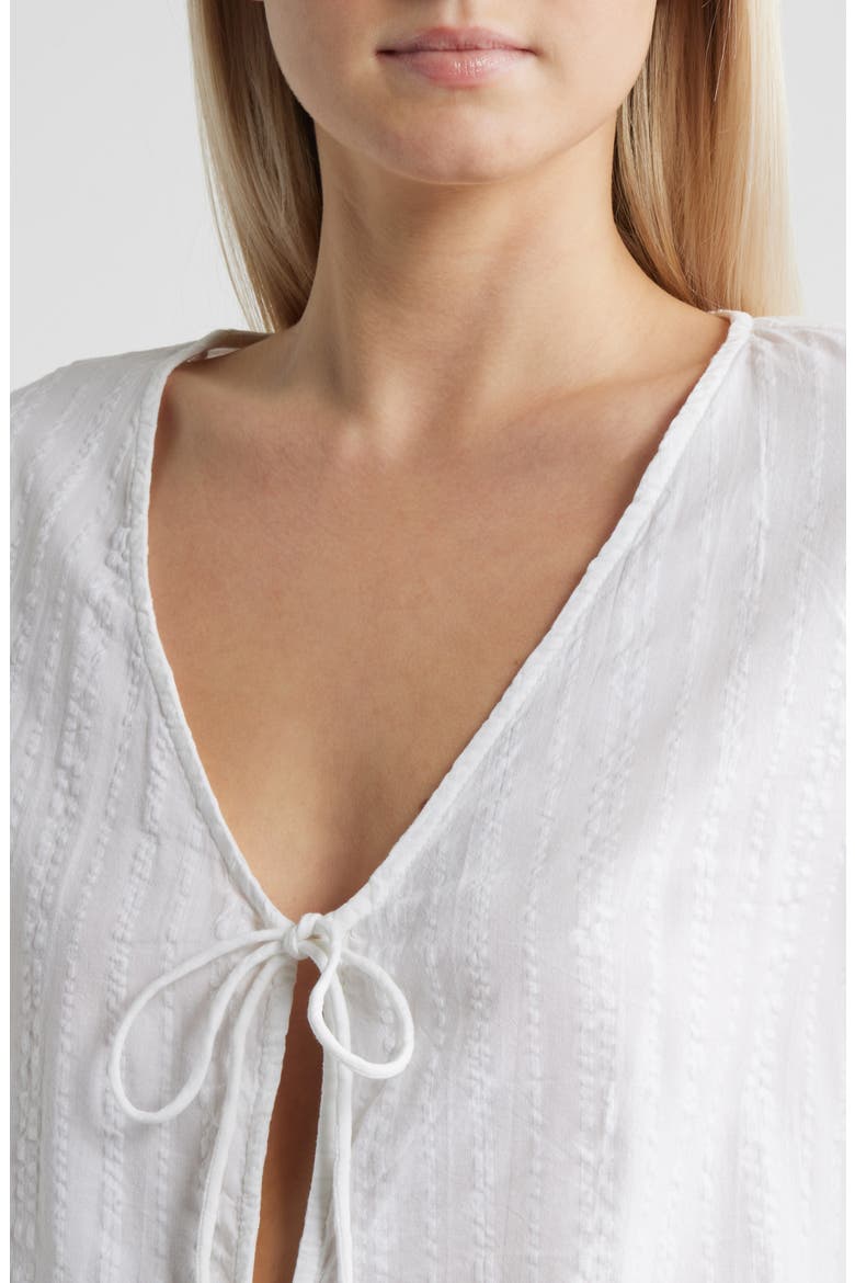 Haze Tie Front Top, Alternate, color, WHITE