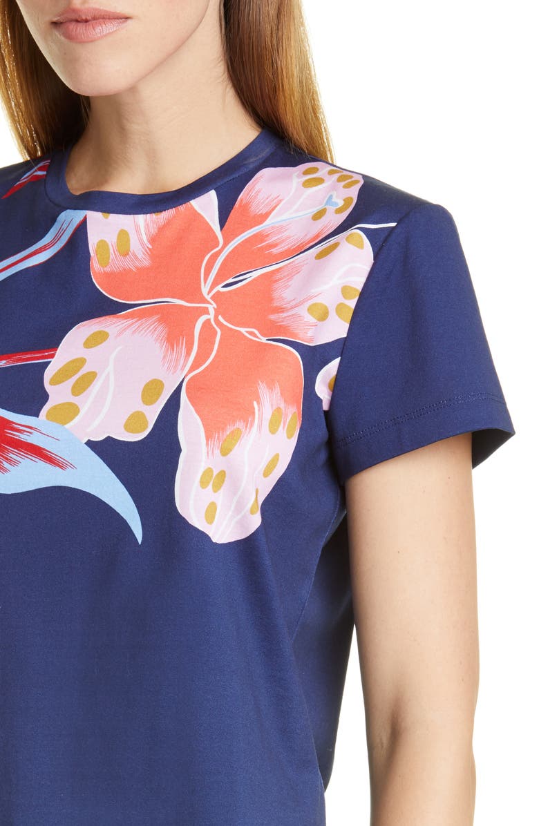 Etro Large Floral Print Graphic Tee, Alternate, color, 
