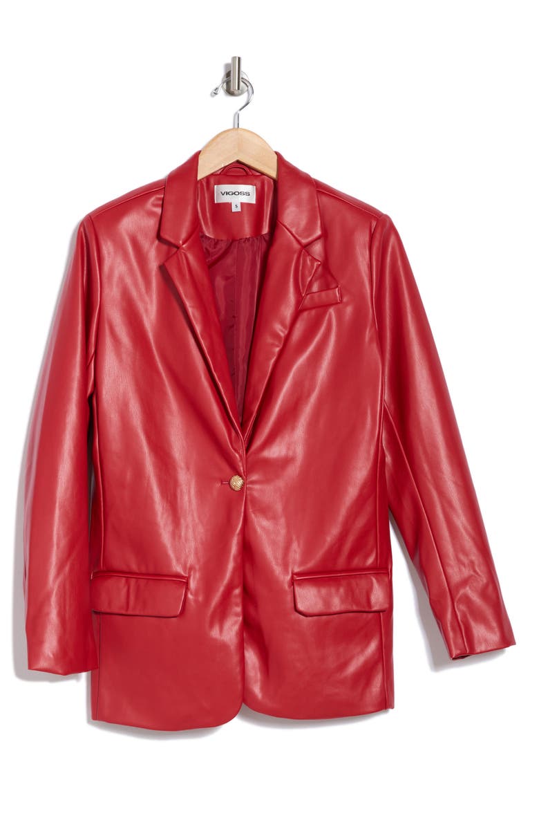 Vigoss Faux Leather Blazer, Alternate, color,
