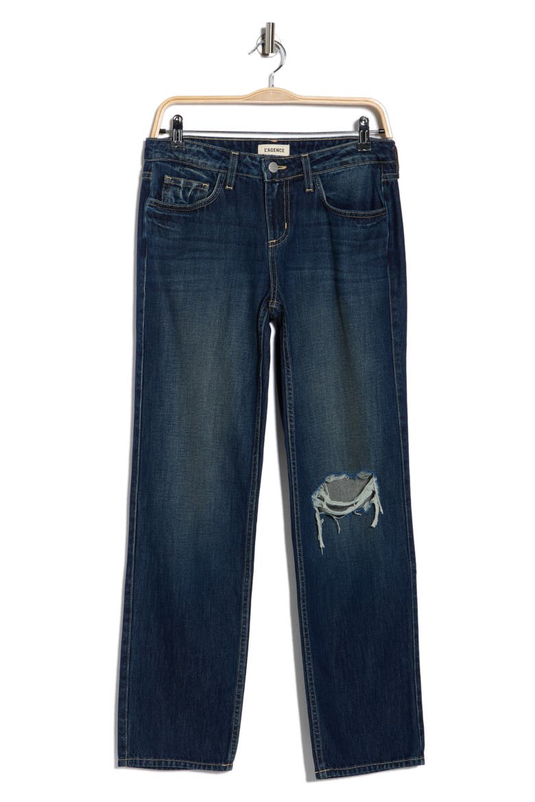 Nevia Low Rise Slouch Straight Leg Jeans, Alternate, color, MERRIT DESTRUCT