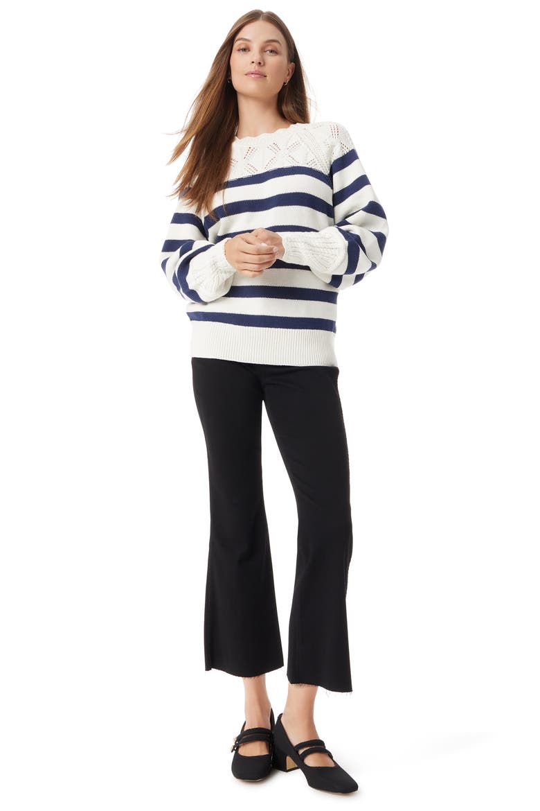 Joy Stripe Sweater, Alternate, color, GARDENIA