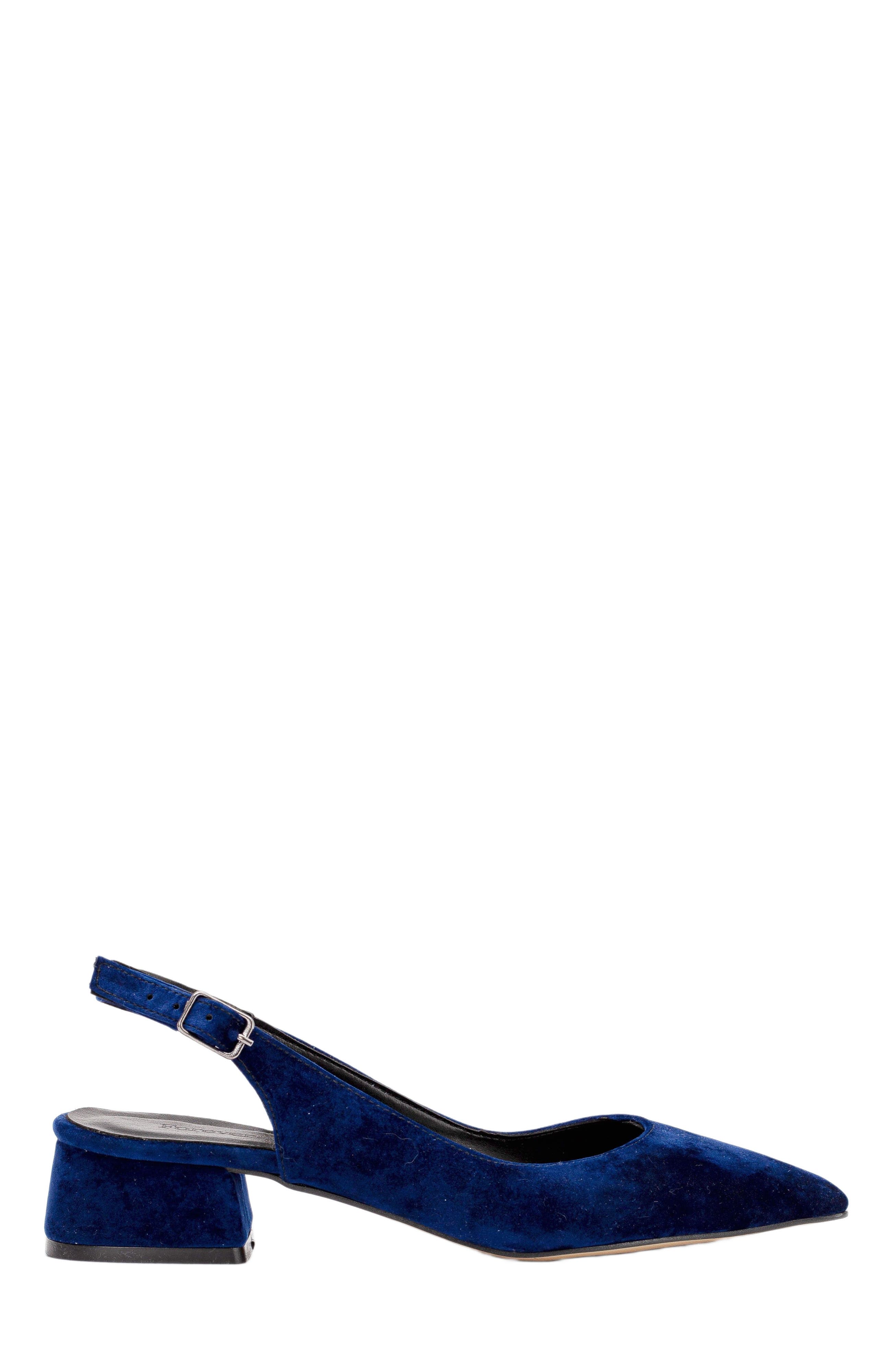 Forever & Always Shoes Emma Slingback Flat Heels, Main, color, Navy Blue