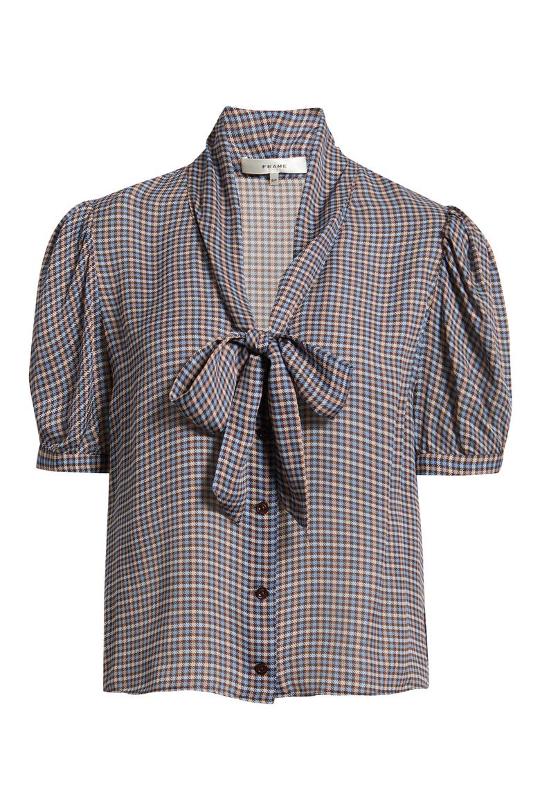 The Sonnet Silk Blouse, Alternate, color, CHESTNUT MULTI PLAID