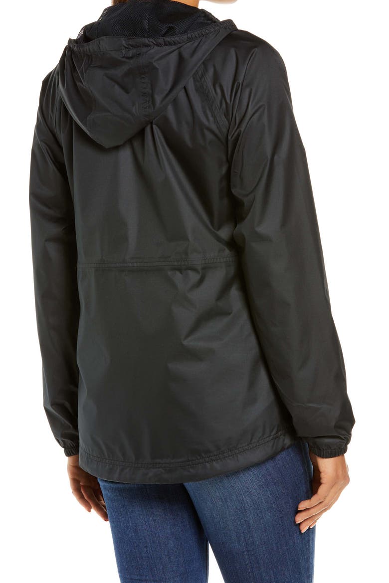 Packable Waterproof Hooded Windbreaker Jacket, Alternate, color, BLACK