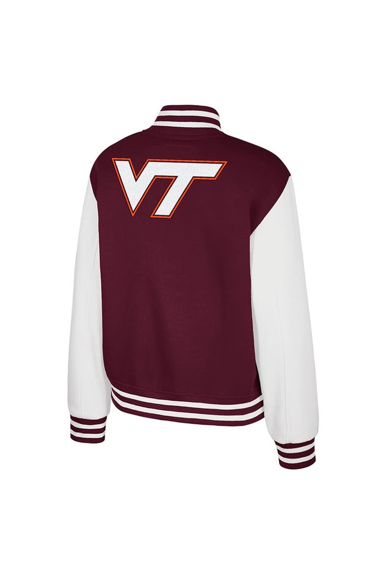 Women's Colosseum Maroon Virginia Tech Hokies French Baguette Full Snap Fleece Jacket, Alternate, color, Maroon