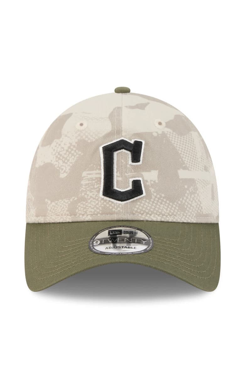 New Era Men's New Era Light Beige/Olive Cleveland Guardians 2025 Armed Forces Day 9TWENTY Adjustable Hat, Alternate, color, 
