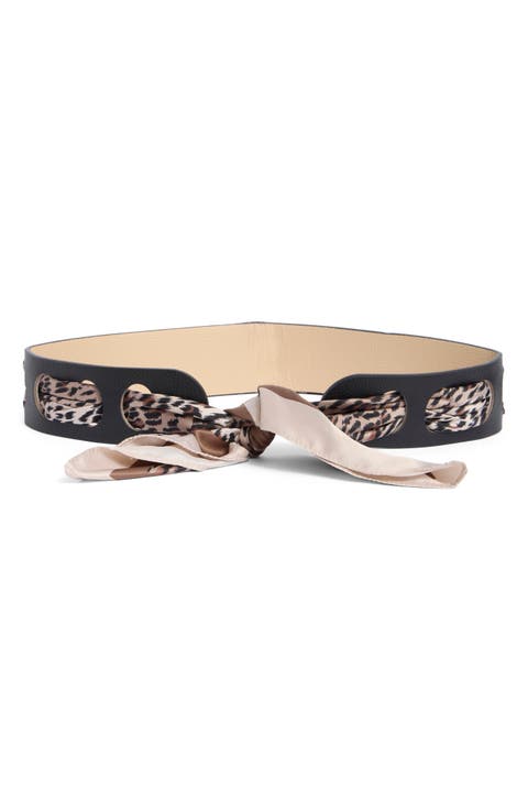 3-Pack Faux Leather Scarf Cinch Belt Set