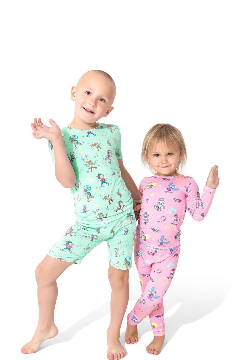 Kids' Skater Kitty Set of 2 Piece Pajamas, Alternate, color, Skater Kitty