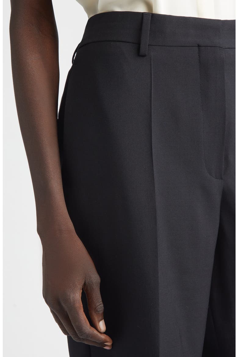 Wool & Mohair Twill Straight Leg Pants, Alternate, color, BLACK