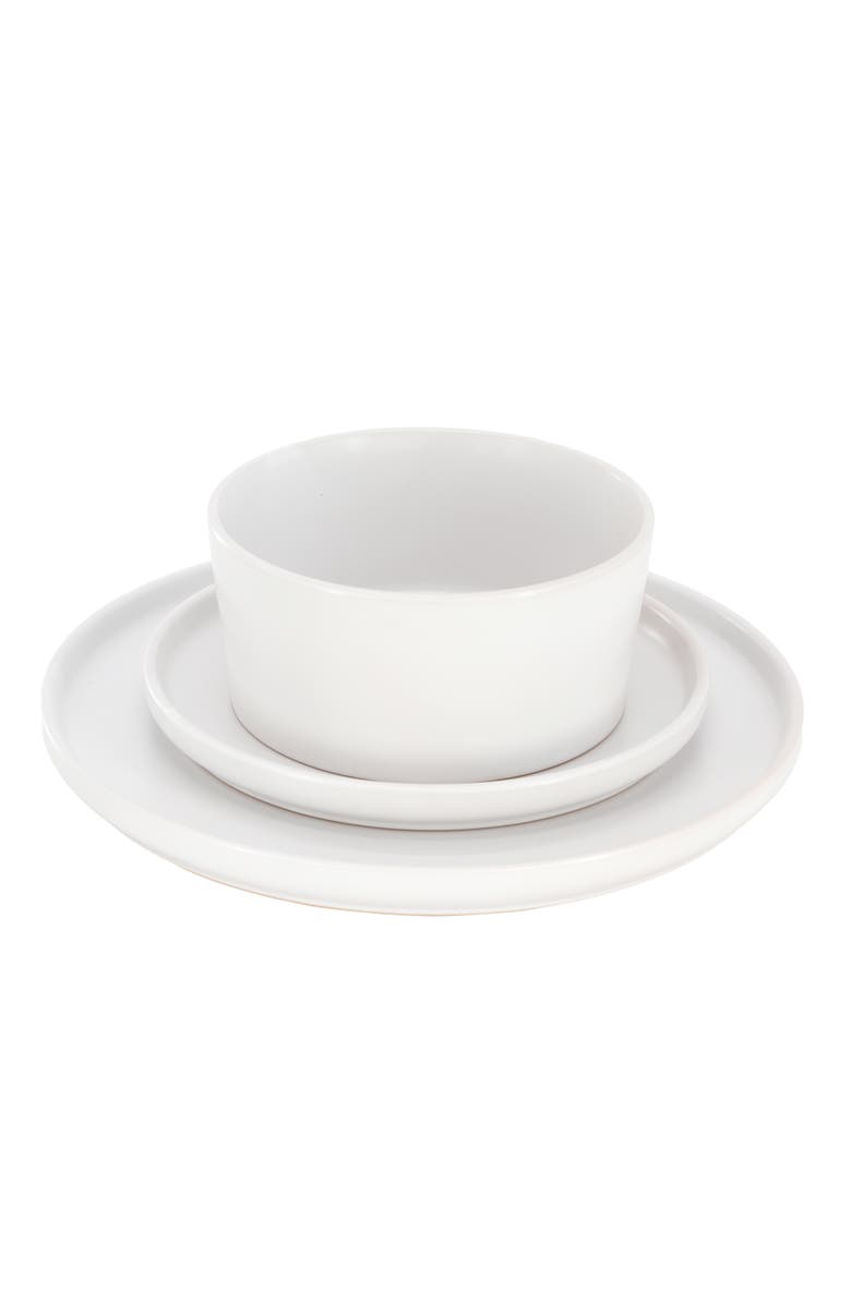 Elama Josh 18 Piece Stoneware Dinnerware Set, Alternate, color, White