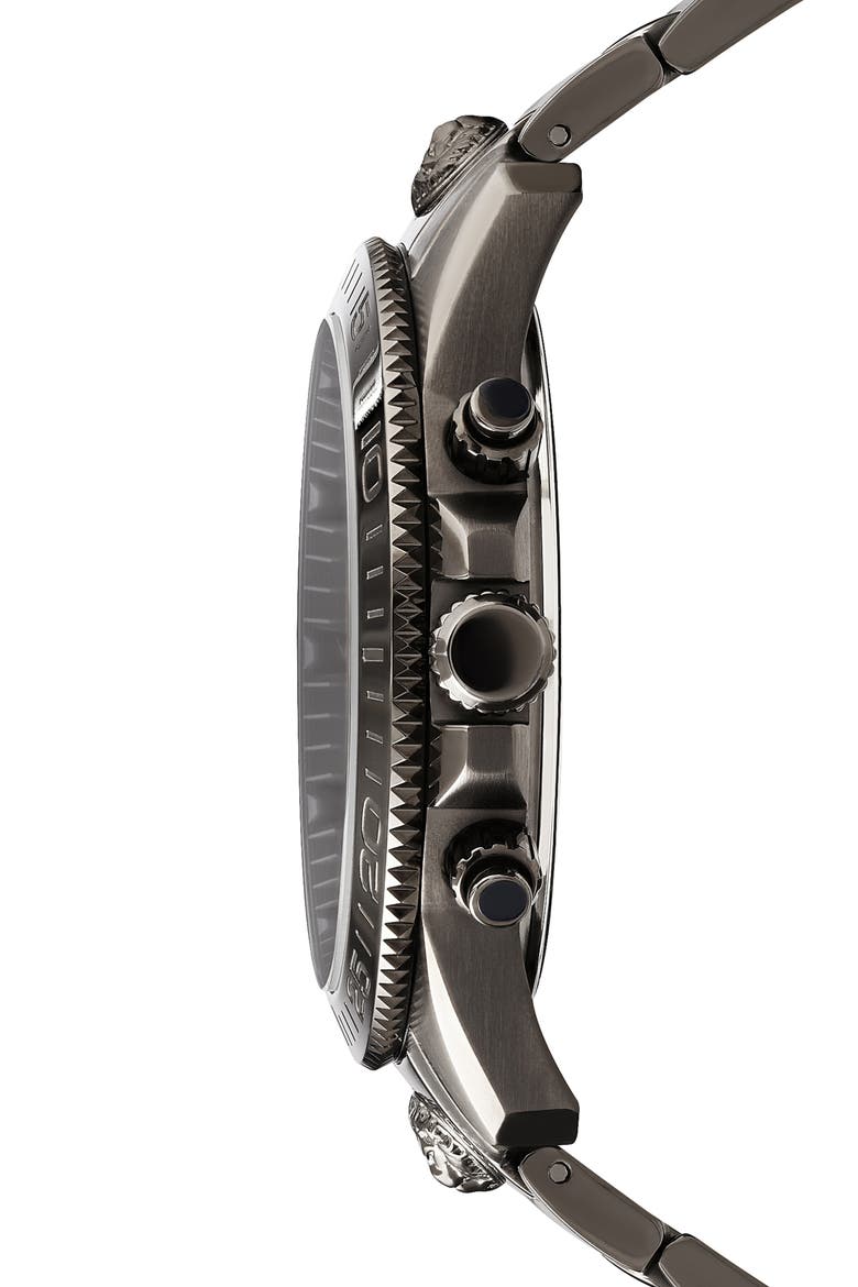 Griffith Chronograph Bracelet Watch, 46mm, Alternate, color, BLACK