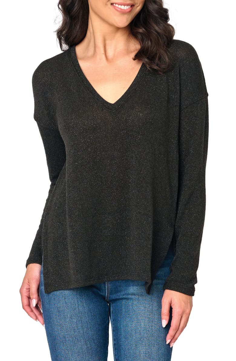 GIBSONLOOK V-Neck High-Low Tunic, Main, color, Black