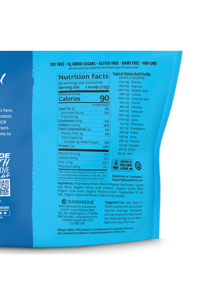 Organic Warrior Blend Protein Powder, Vanilla, 2.25kg, Alternate, color, No Color