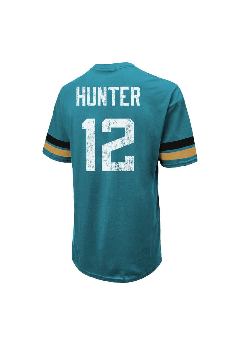 Men's Majestic Threads Travis Hunter Teal Jacksonville Jaguars 2025 NFL Draft First Round Pick Oversized T-Shirt, Alternate, color, Teal