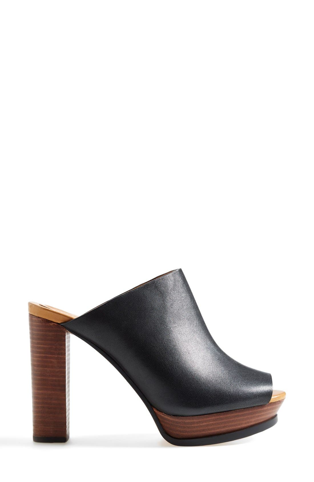 'Alex' Platform Mule, Alternate, color, BLACK