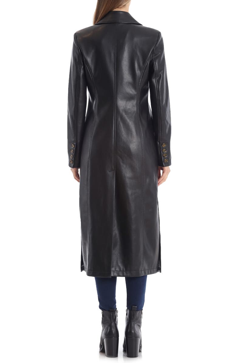 Avec Les Filles Double Breasted Faux Leather Trench Coat, Alternate, color,