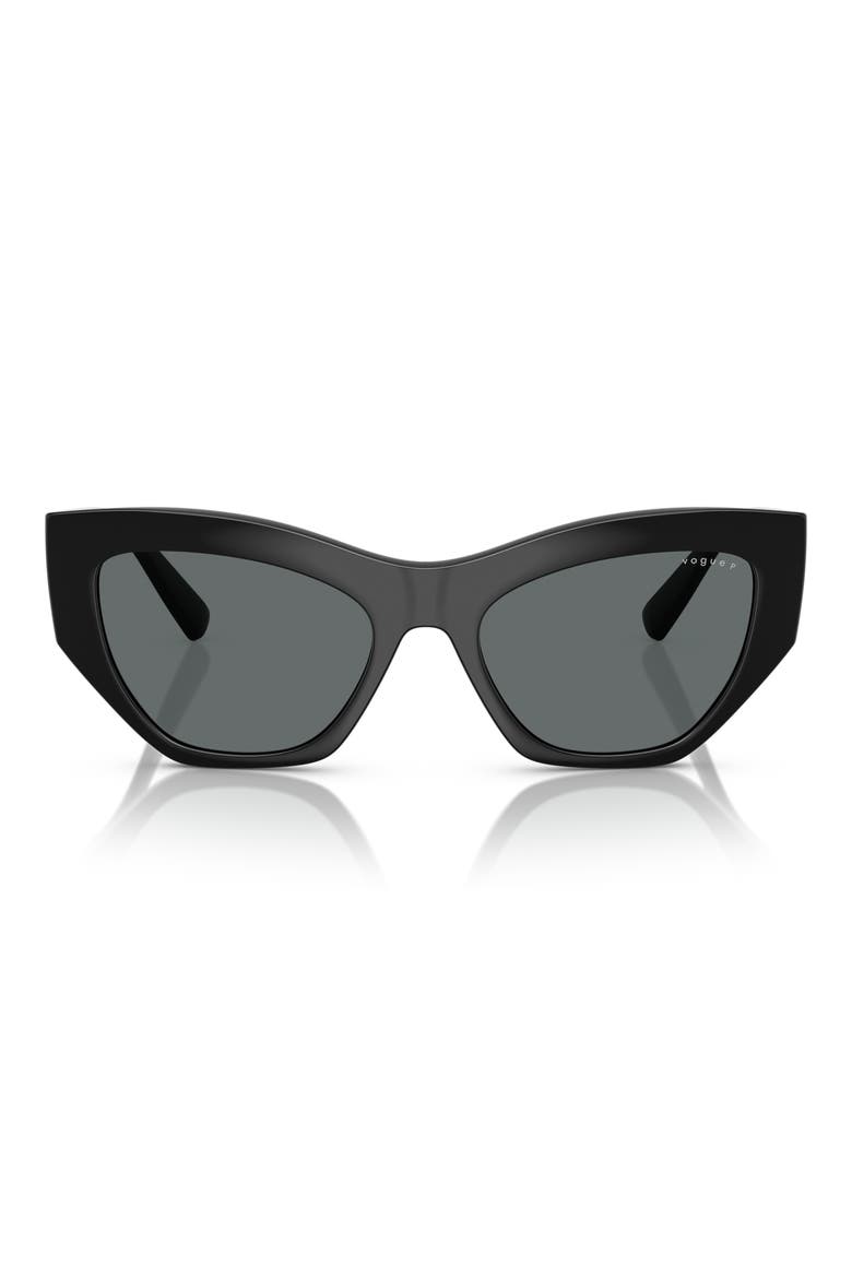 53mm Irregular Sunglasses, Alternate, color, BLACK