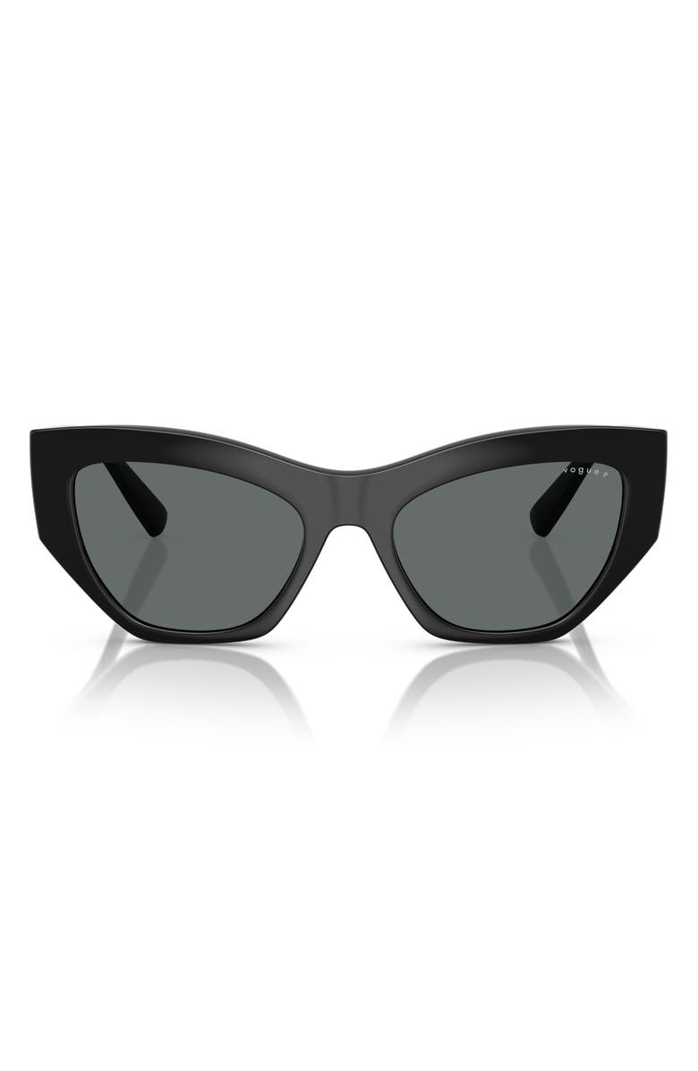 VOGUE 53mm Irregular Sunglasses, Alternate, color, Black