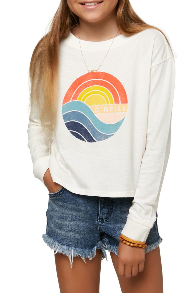 Kids' 1974 Long Sleeve Cotton Graphic Logo Tee, Main, color, NAKED