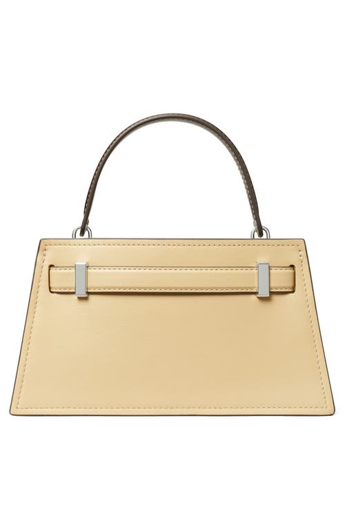 Tory Burch Petite Lee Radziwill Leather Double Bag In Light Camel
