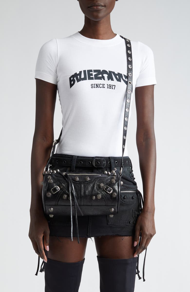 Balenciaga Le Cagole Lambskin Leather Cylinder Crossbody Bag, Alternate, color,