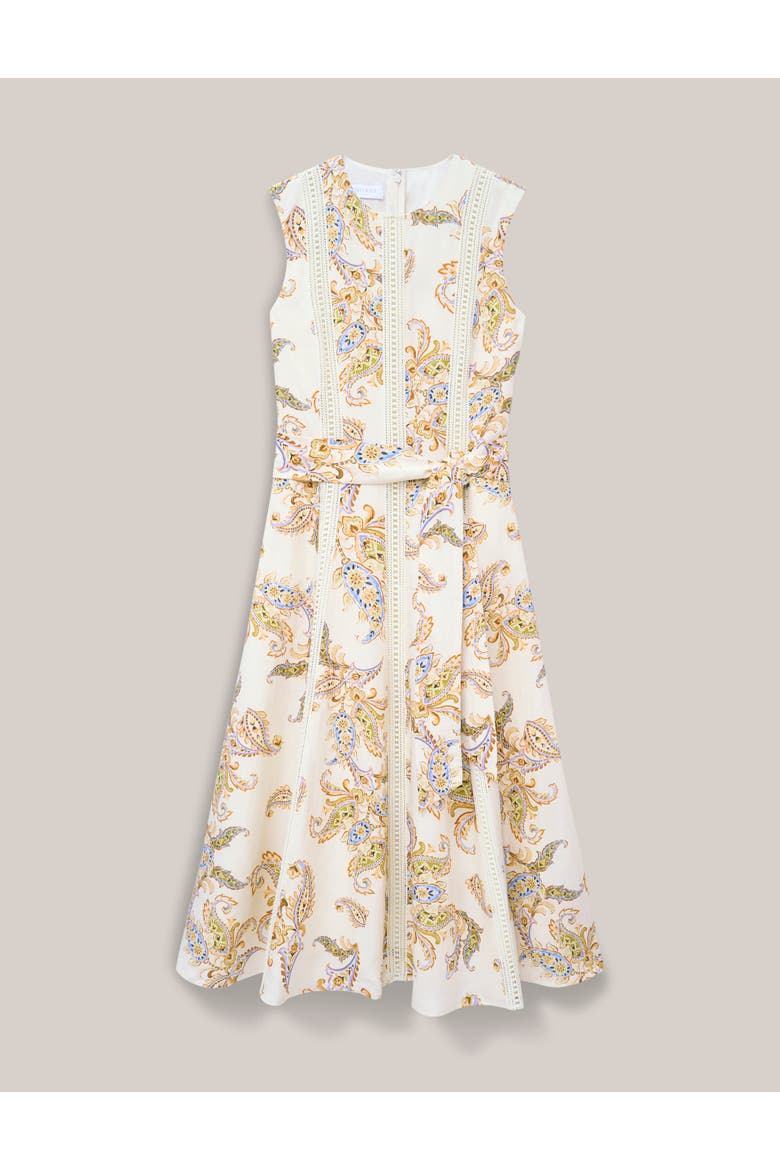 Uma Linen Blend Midi Dress, Alternate, color, Cream Multi