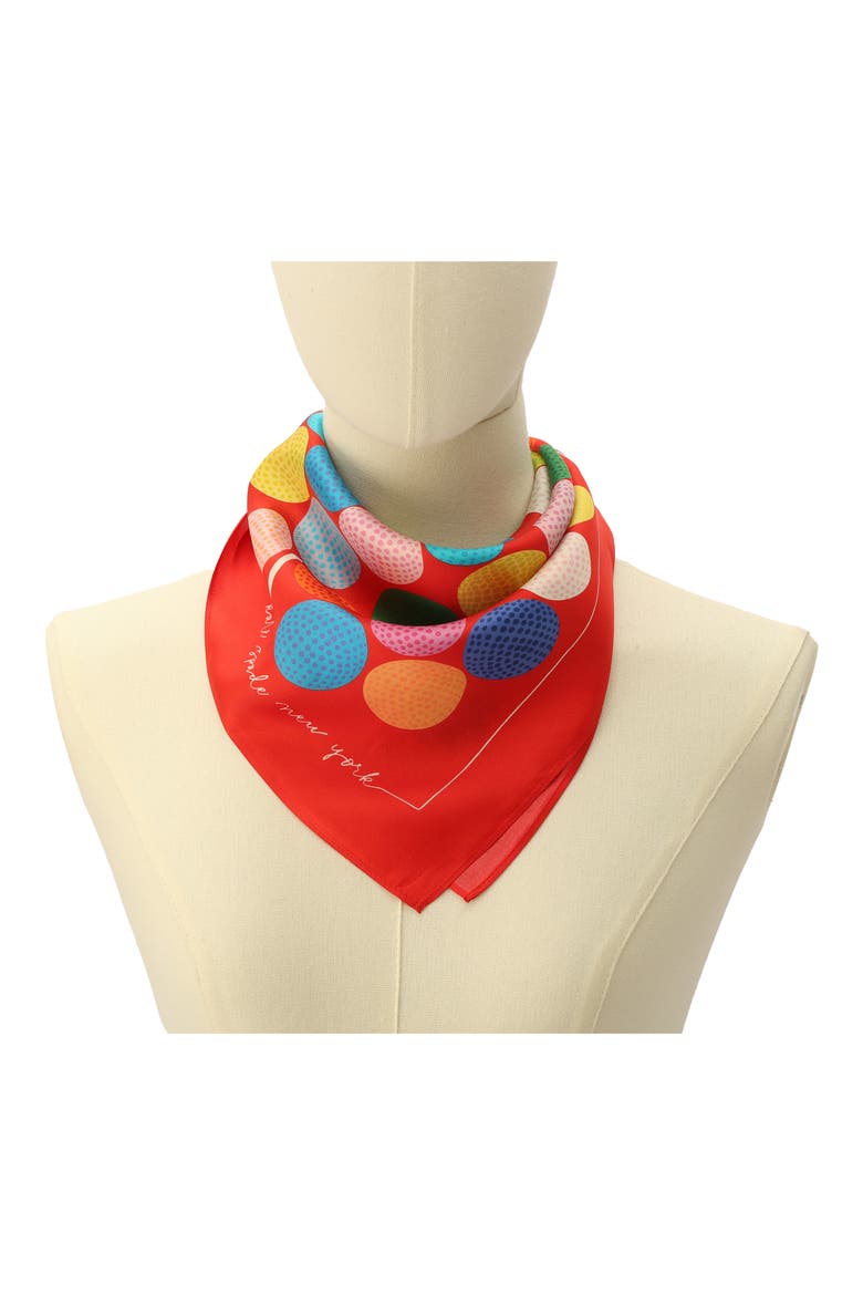 golf balls silk bandana, Alternate, color, RED MULTI