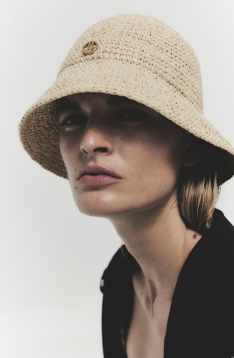 Janessa Leoné Pierce Raffia Straw Hat, Alternate, color, 