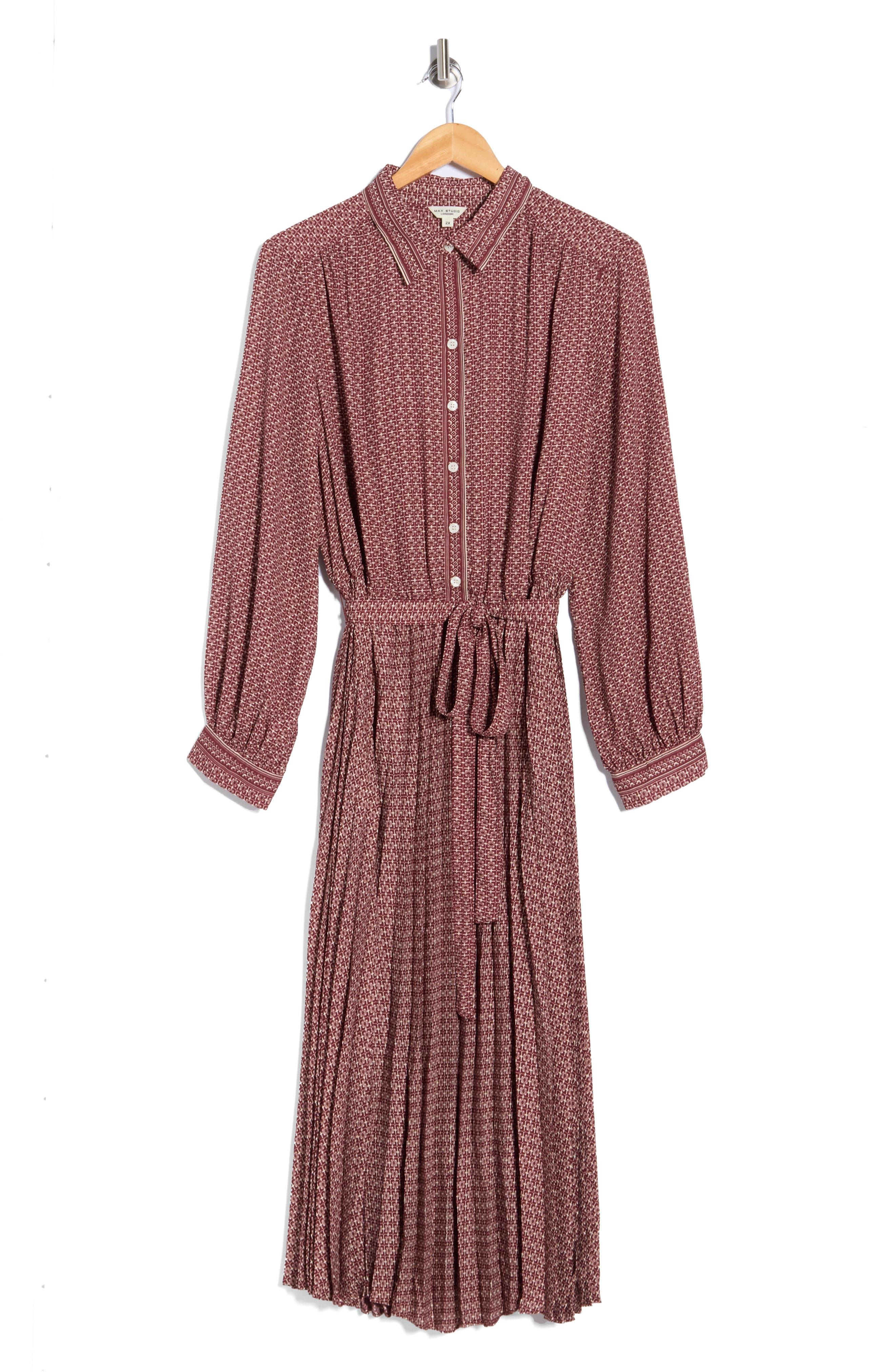 MAX STUDIO Long Sleeve Shirtdress | Nordstromrack