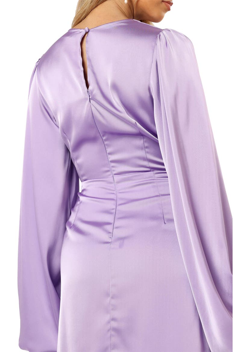Emillia Balloon Sleeve Satin Minidress, Alternate, color, LAVENDER