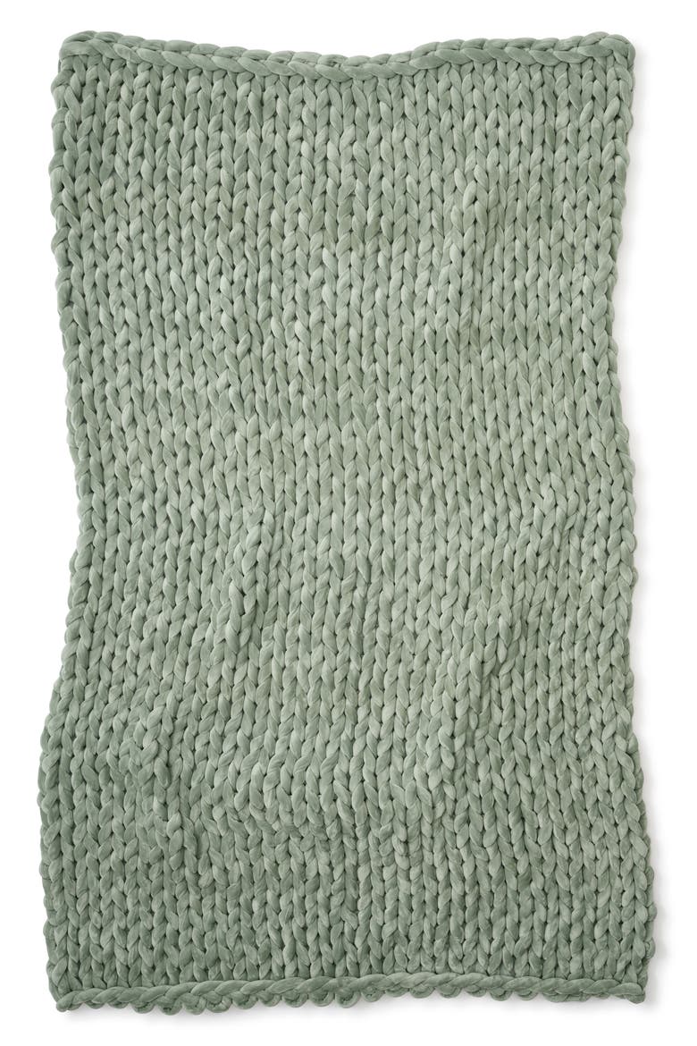 Knit Velvet Weighted Blanket, Alternate, color, JADE