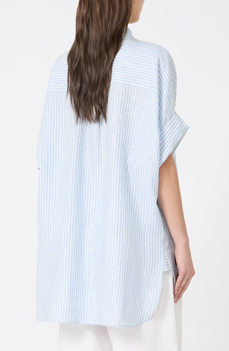 Weekend Max Mara Verve Stripe Linen Top, Alternate, color, Light Blue