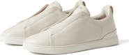 ZEGNA Triple Stitch Deerskin Leather Slip-On Sneaker