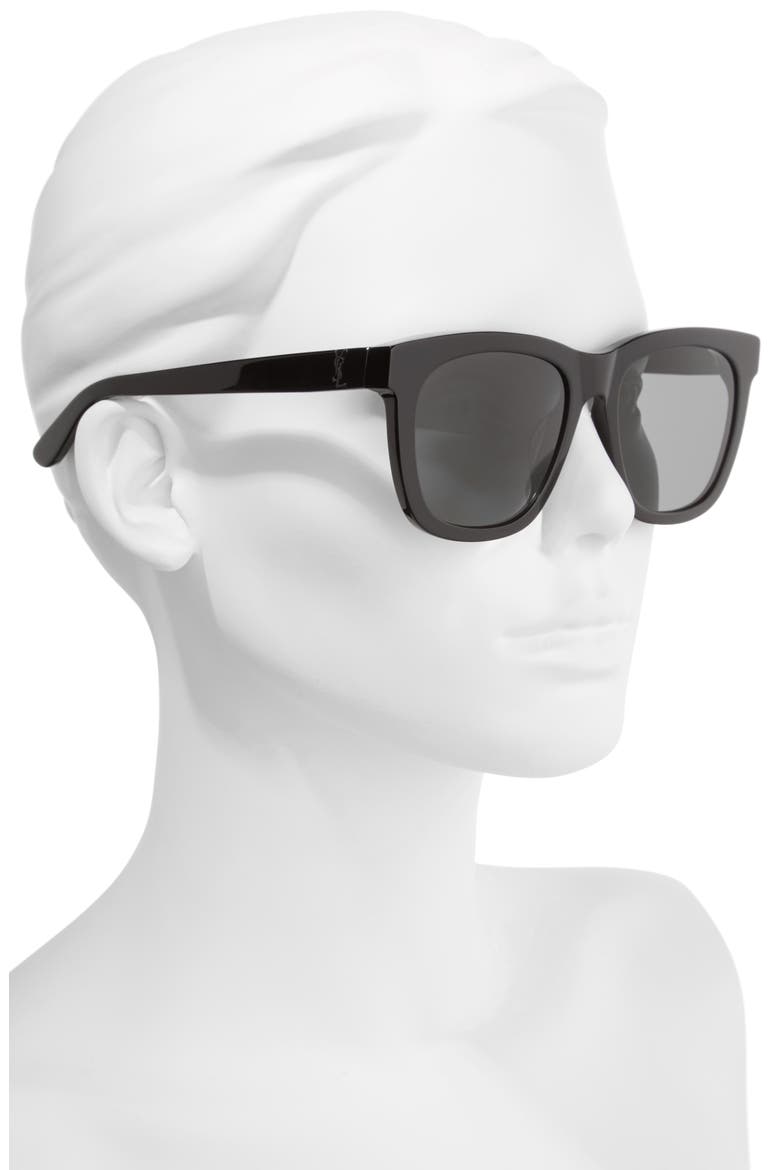 55mm Square Sunglasses, Alternate, color, BLACK