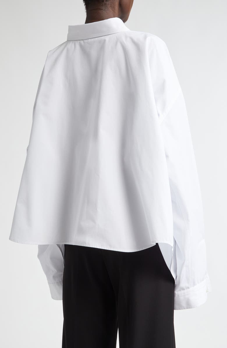 Balenciaga Asymmetric Oversize Stripe Button-Up Shirt, Alternate, color, 