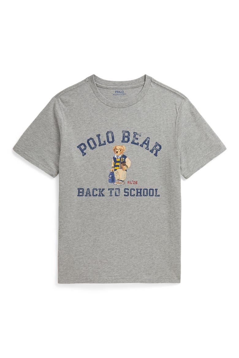 Kids' Polo Bear Cotton Graphic T-Shirt, Main, color, ANDOVER HEATHER
