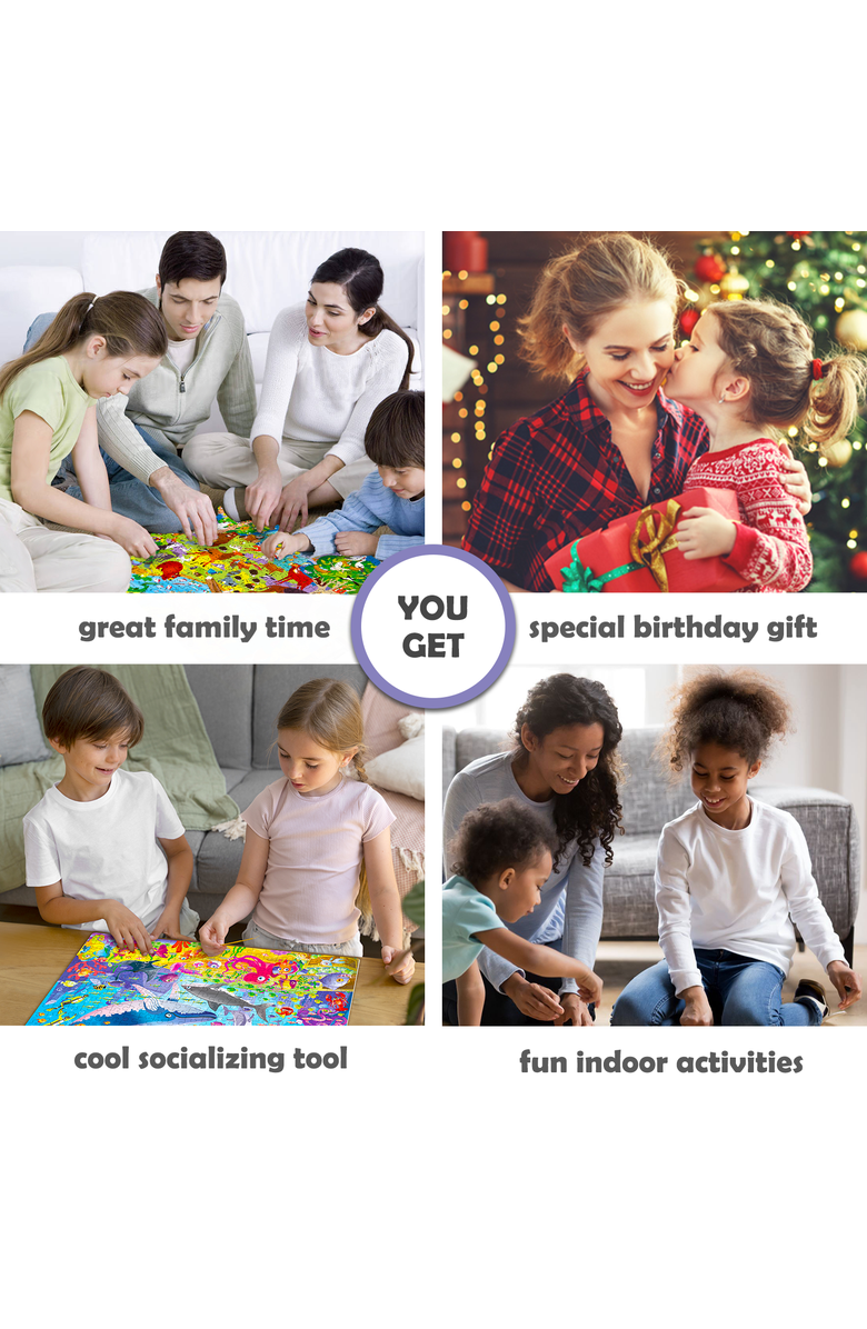 Quokka 3xSet Floor Jigsaw Puzzles for Kids - Unicorn & Princess, Ocean & Forest, Alternate, color, Ocean & Forest